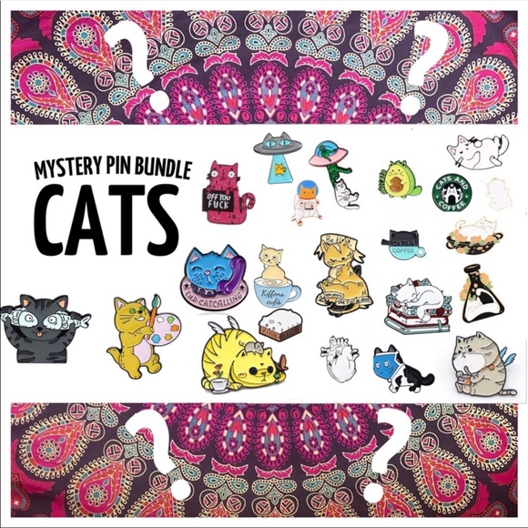 Silly Cat Mask Enamel Pin Dorky Kitten Facemask - Picture 9 of 10